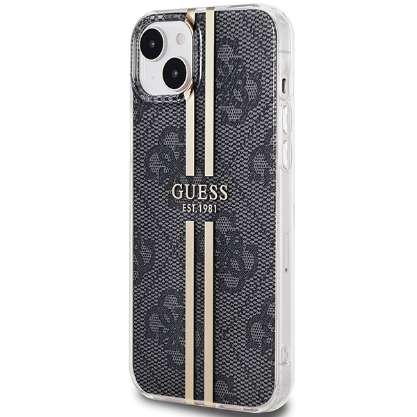 Guess GUHCP15MH4PSEGK Apple iPhone 15 Plus / 14 Plus hardcase IML 4G Gold Stripe black