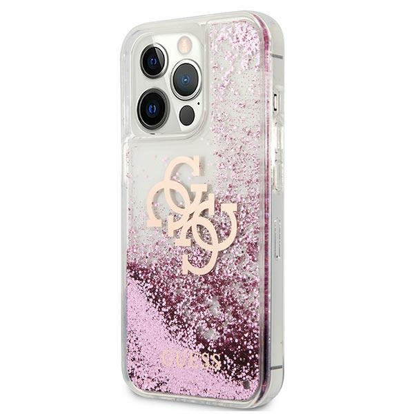 Guess GUHCP13XLG4GPI Apple iPhone 13 Pro Max pink hardcase 4G Big Liquid Glitter