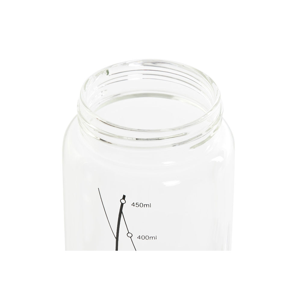Cruet DKD Home Decor 10,5 x 7 x 22 cm Black Transparent Stainless steel 450 ml Borosilicate Glass