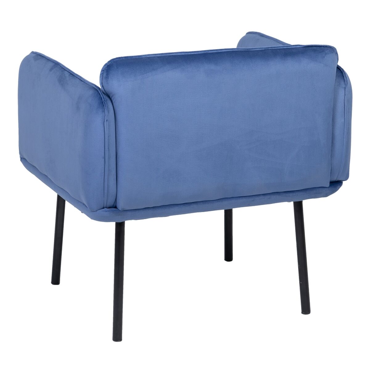 Armchair Synthetic Fabric Blue Metal