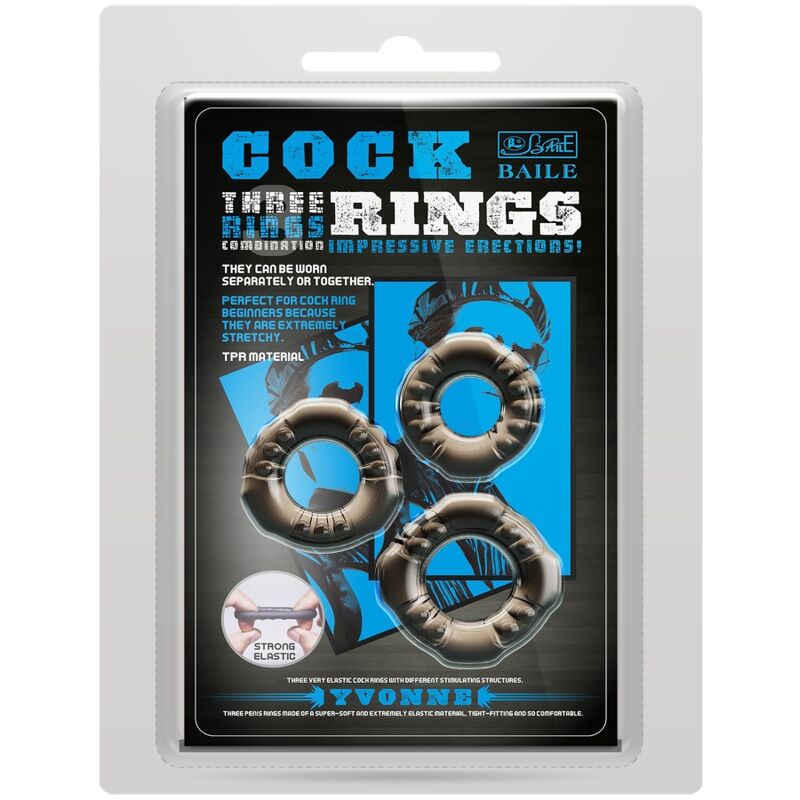 COCK RINGS YVONNE THREE PENIS RINGS SET