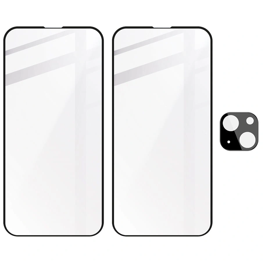BIZON 2x screen glass + camera glass Apple iPhone 14