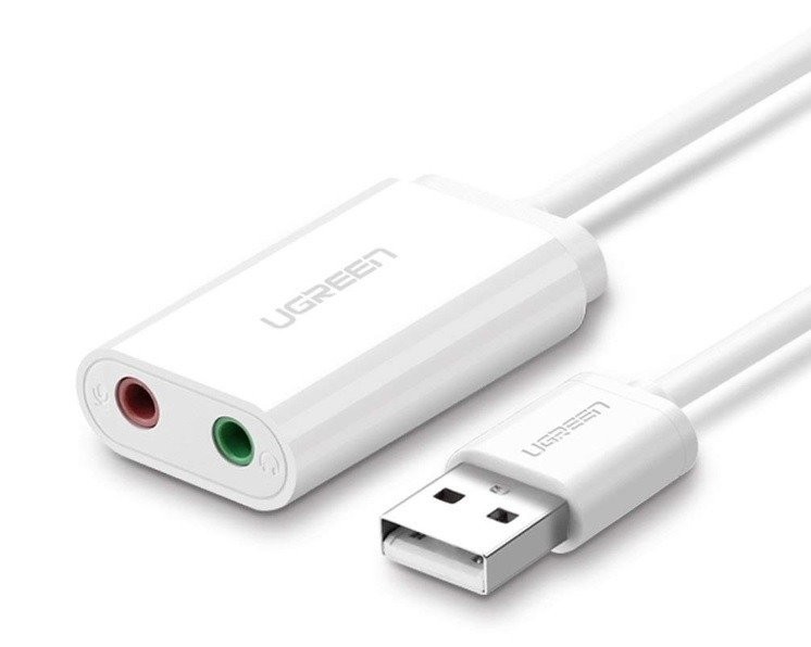 USB External Sound Card UGREEN 15cm White