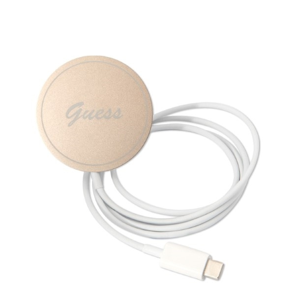 Guess GUBPP14LHJEACSP Case + Wireless Charger Apple iPhone 14 Pro pink hard case Jungle MagSafe