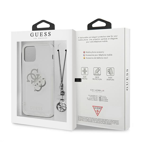 Guess GUHCP12LKS4GSI Apple iPhone 12 Pro Max Transparent hardcase 4G Silver Charms Collection