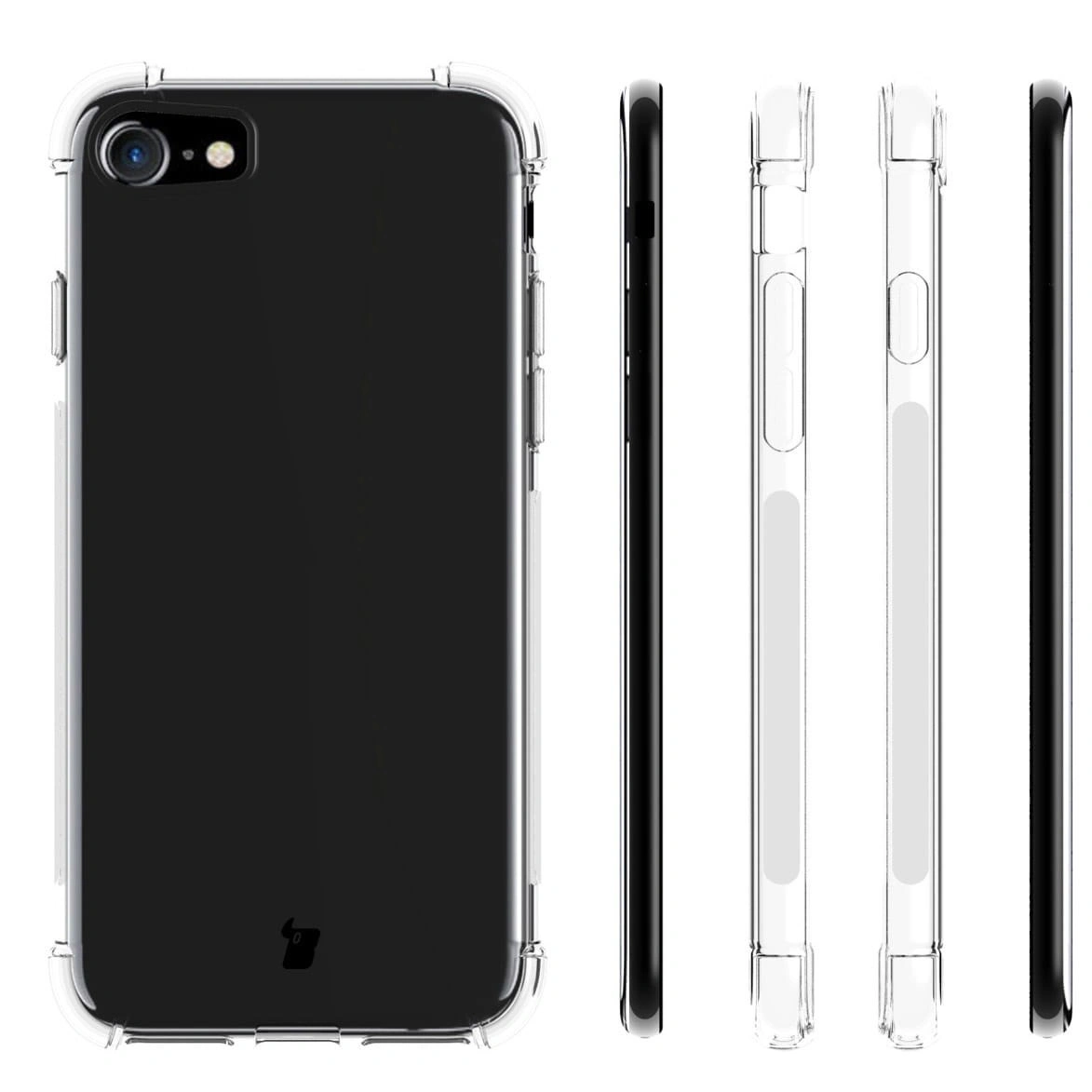 Bizon Case Clear Pack case + 2x screen glass + lens glass Apple iPhone SE 2022/2020 8/7 clear