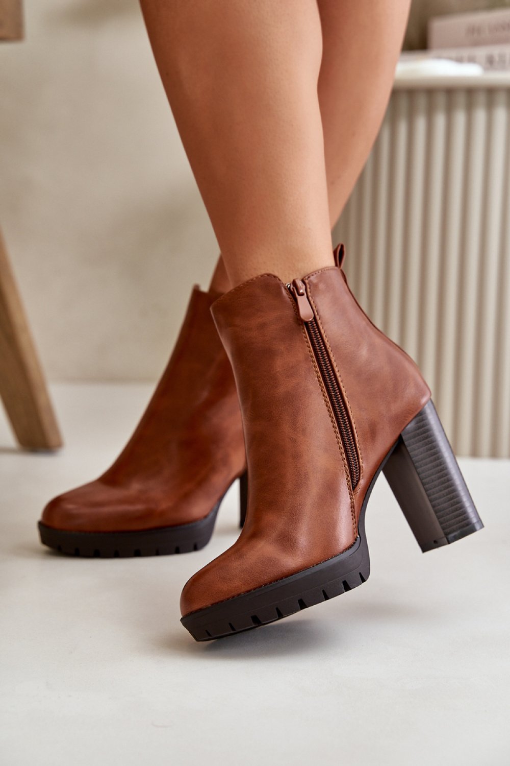  Heel boots model 199084 Step in style  brown
