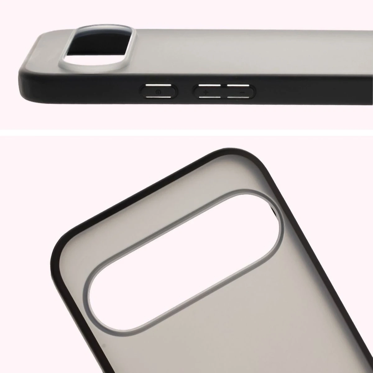 Etui Bizon Case Angelo do Google Pixel 10 Pro XL przydymione z czarną ramką