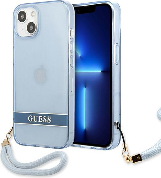 Guess GUHCP13SHTSGSB Apple iPhone 13 mini blue hardcase Translucent Stap