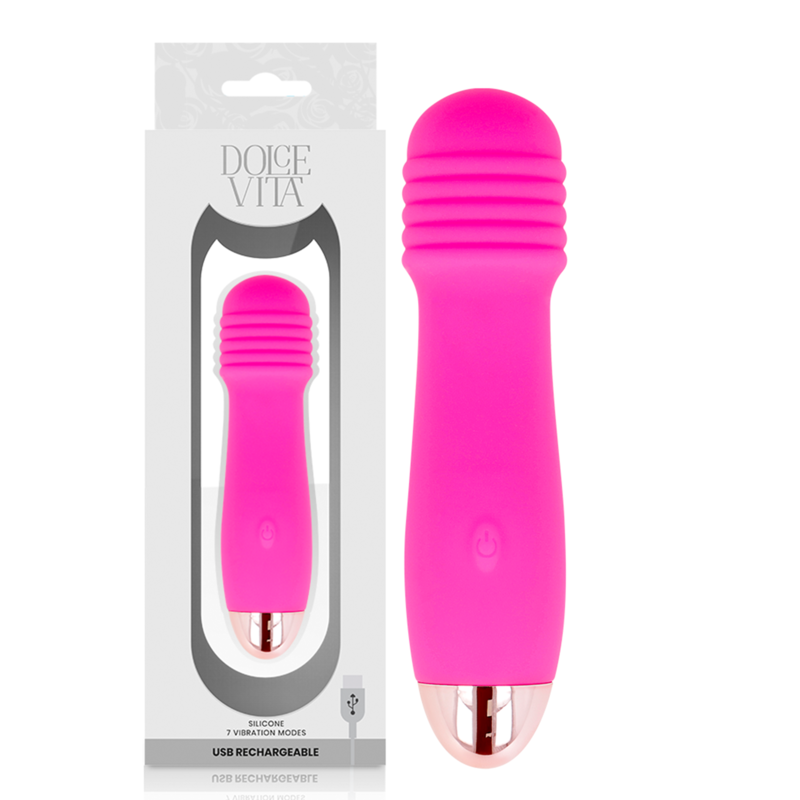 DOLCE VITA - RECHARGEABLE VIBRATOR THREE PINK 7 SPEEDS