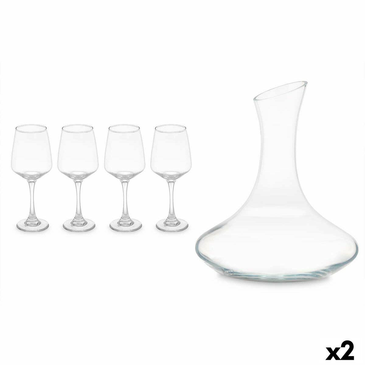 Wine Gift Set Transparent Glass 420 ml 1,8 L (2 Units)