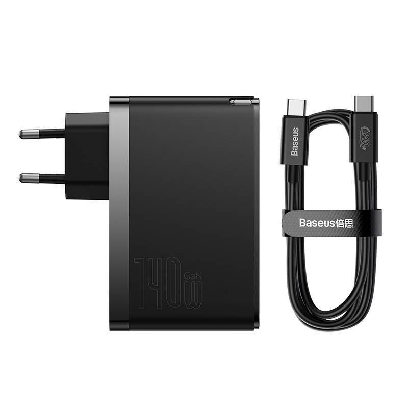 Baseus Wall Charger GaN5 Pro 2xUSB-C + USB, 140W (black)