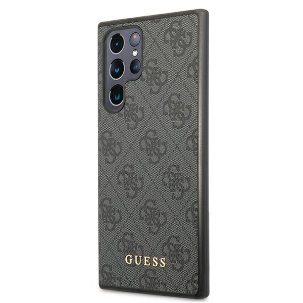 Guess GUHCS22LG4GFGR Samsung Galaxy S22 Ultra grey hard case 4G Metal Gold Logo