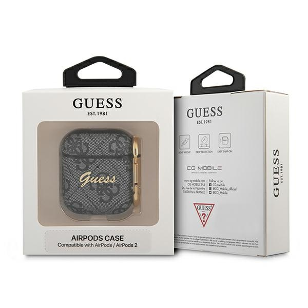 Guess GUA24GSMK AirPods cover gray 4G Script Metal Collection