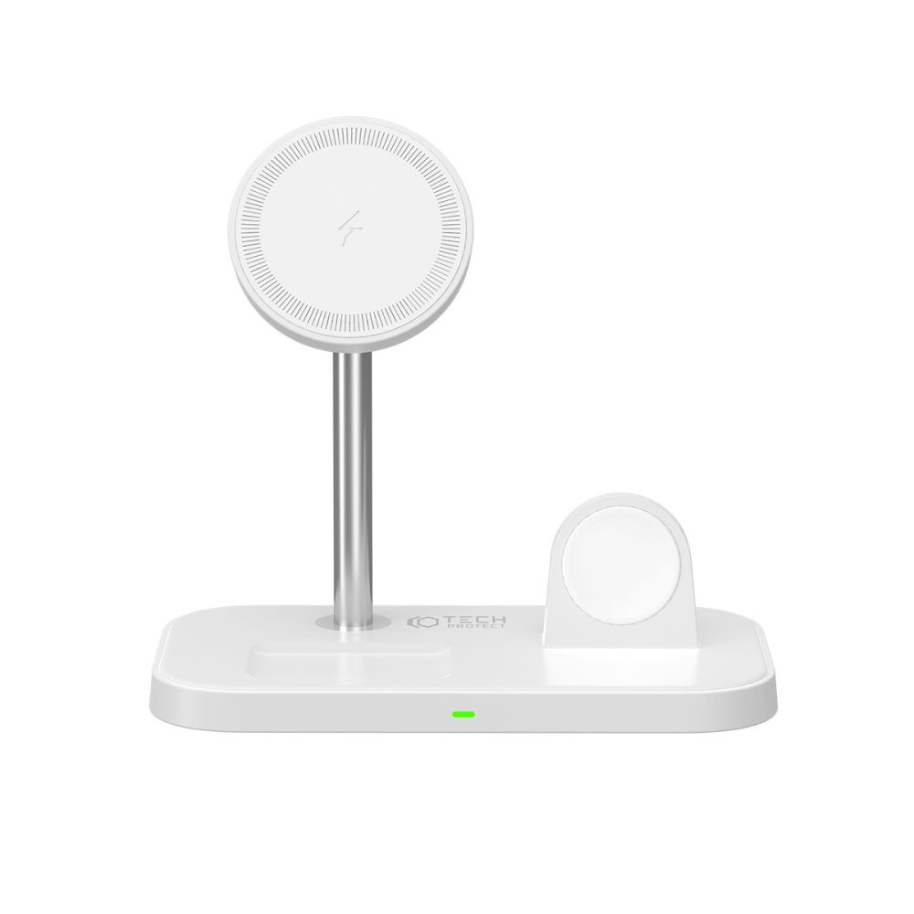 Tech-Protect Qi15W A22 3in1 Magnetic MagSafe Wireless Charger White