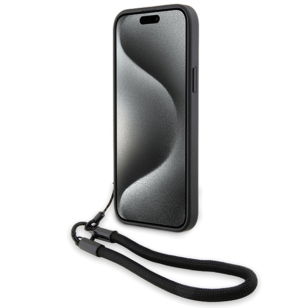 BMW BMHCP15S23RMRLK Apple iPhone 15 / 14 / 13 hardcase Signature Leather Wordmark Cord black