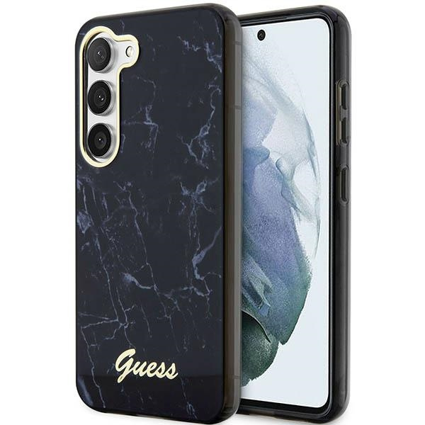 Guess GUHCS23MPCUMAK Samsung Galaxy S23+ Plus black hardcase Marble