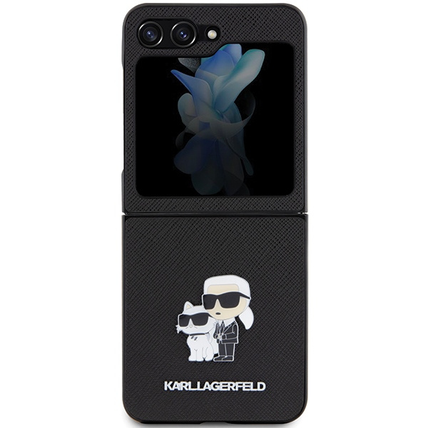 Karl Lagerfeld KLHCZF5SAKCNPK Samsung Galaxy Z Flip5 hardcase Saffiano Karl&Choupette Pin black