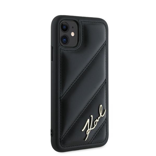 Karl Lagerfeld KLHCN61PQDSMGK Apple iPhone 11 / XR hardcase Diagonal Quilted Script black