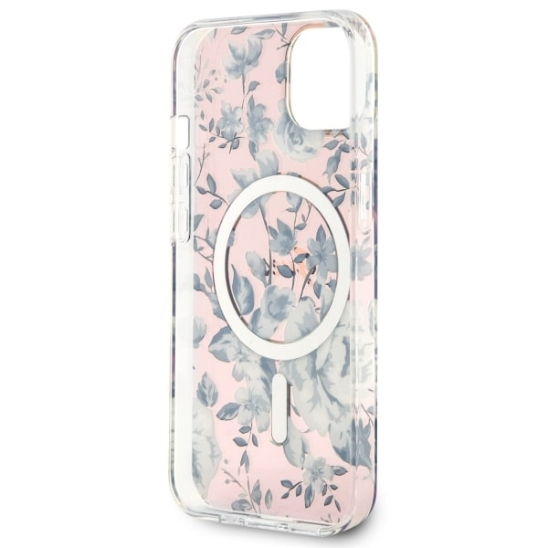 Guess GUHMP14MHCFWSP Apple iPhone 14 Plus pink hardcase Flower MagSafe