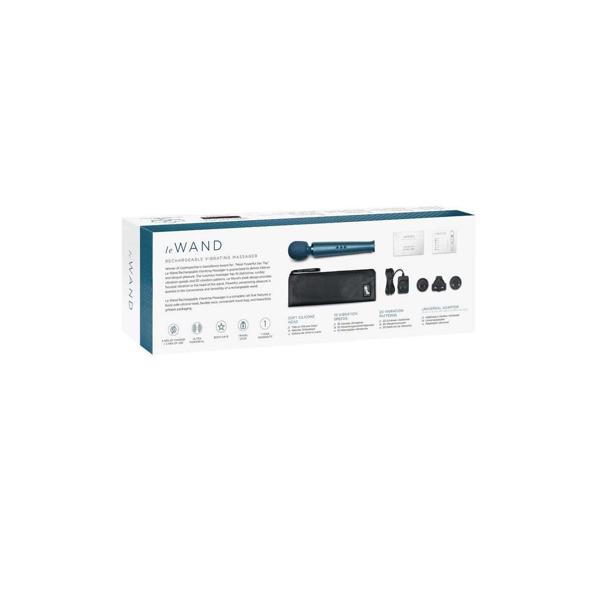 PalmPower-Recharge Wand Massager Le Wand Pacific Blue PalmPower-Recharge Wand Massager Le Wand Pacific Blue