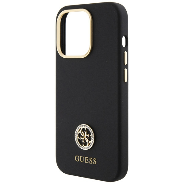 Guess GUHCP15XM4DGPK Apple iPhone 15 Pro Max hardcase Silicone Logo Strass 4G black