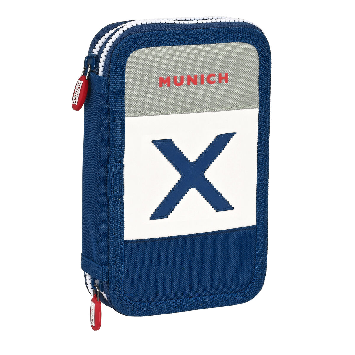 School Case with Accessories Munich College Grey (12.5 x 19.5 x 4 cm) (28 pcs)