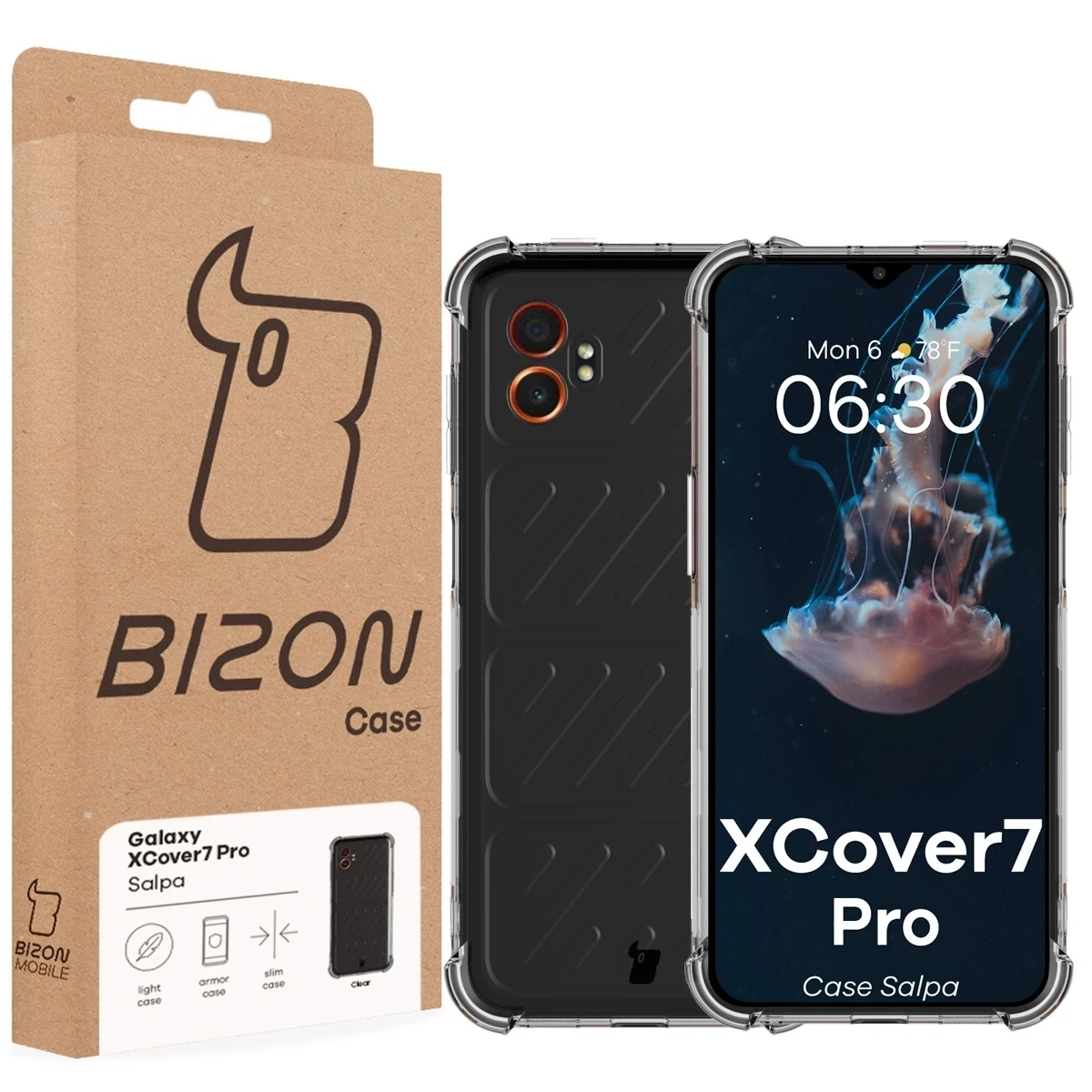 Elastyczne etui Bizon Case Salpa do Samsung Galaxy XCover 7 Pro przezroczyste