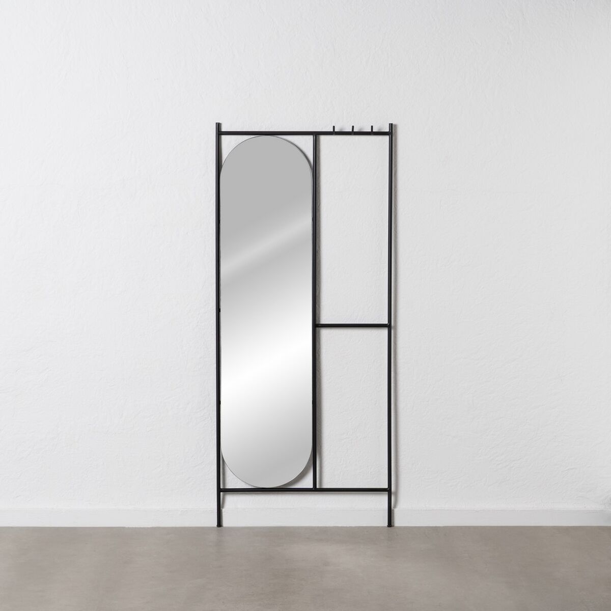 Hat stand Black Iron Mirror 70 x 4 x 160,5 cm