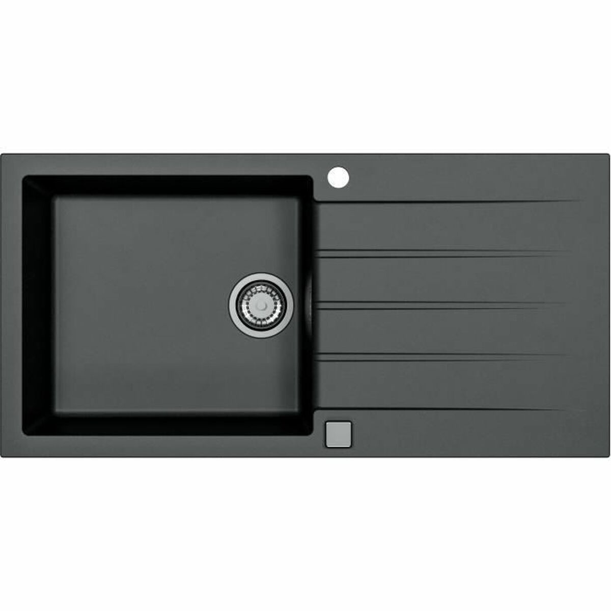 Sink with One Basin and Drainer Stradour CADIT Black