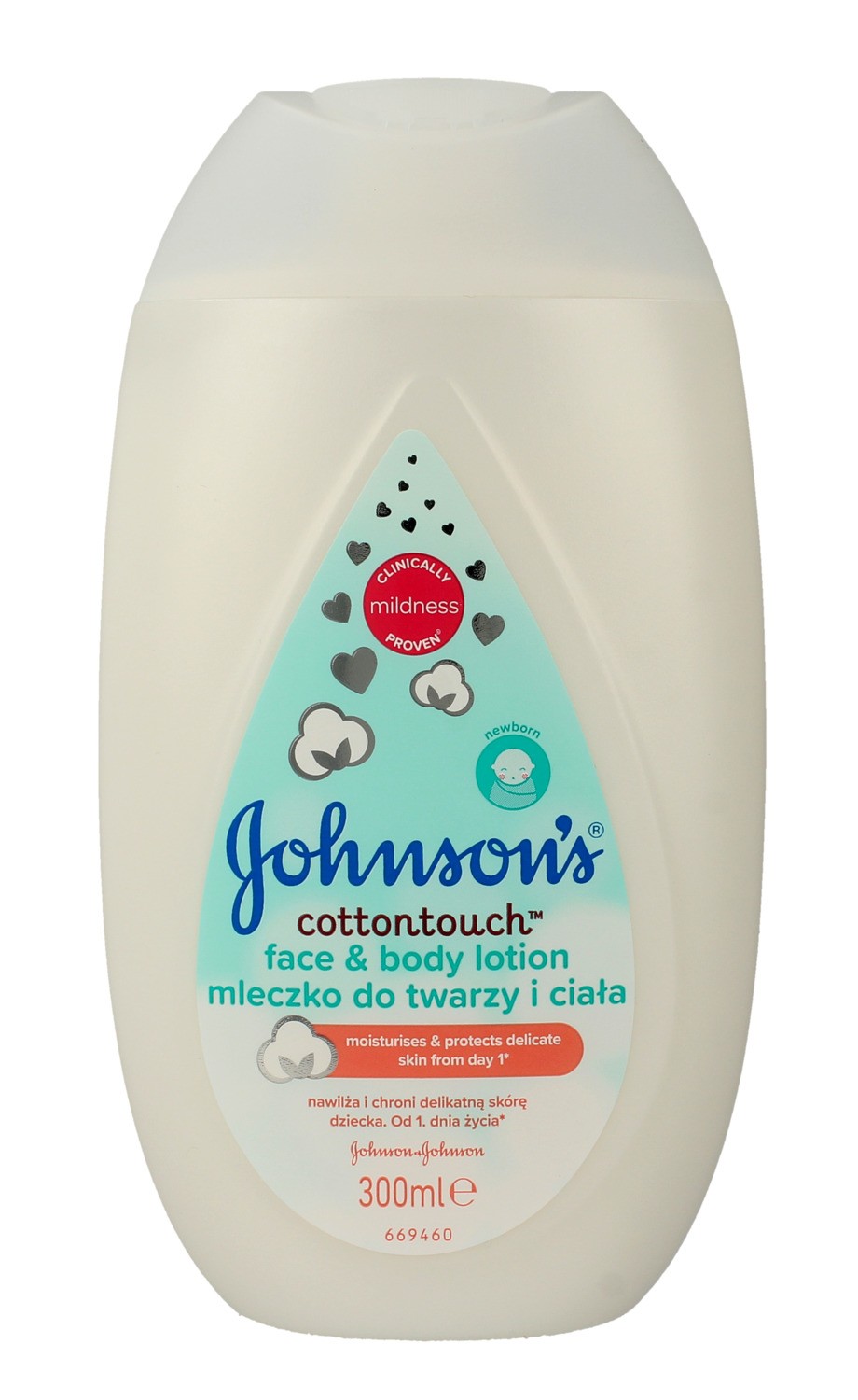 Johnson`s Baby Cotton Touch Mleczko do twarzy i ciała dla dzieci  300ml
