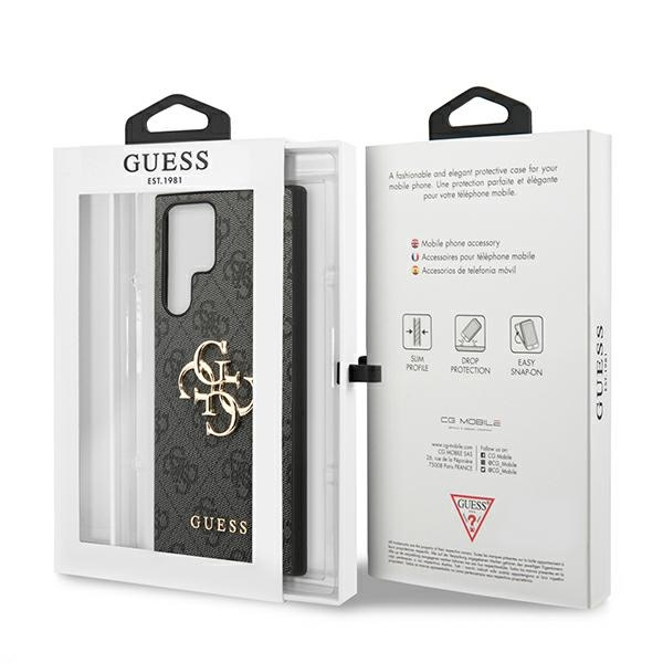 Guess GUHCS22L4GMGGR Samsung Galaxy S22 Ultra grey hardcase 4G Big Metal Logo
