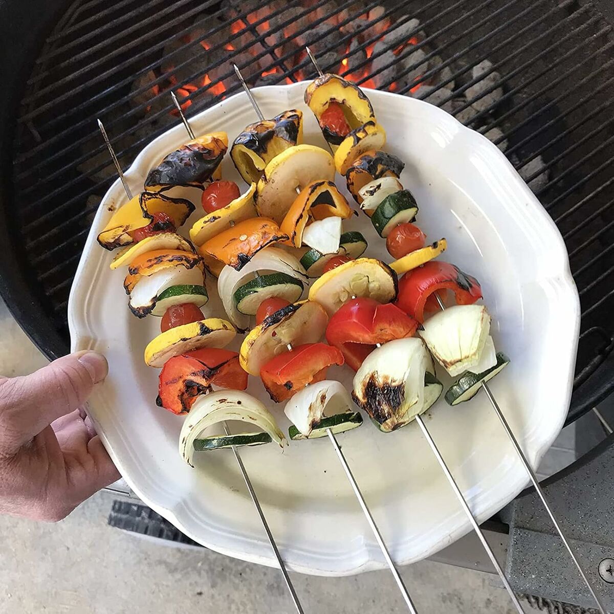 Barbecue Skewer Set Algon Metal 35 cm 12 Pieces (24 Units)