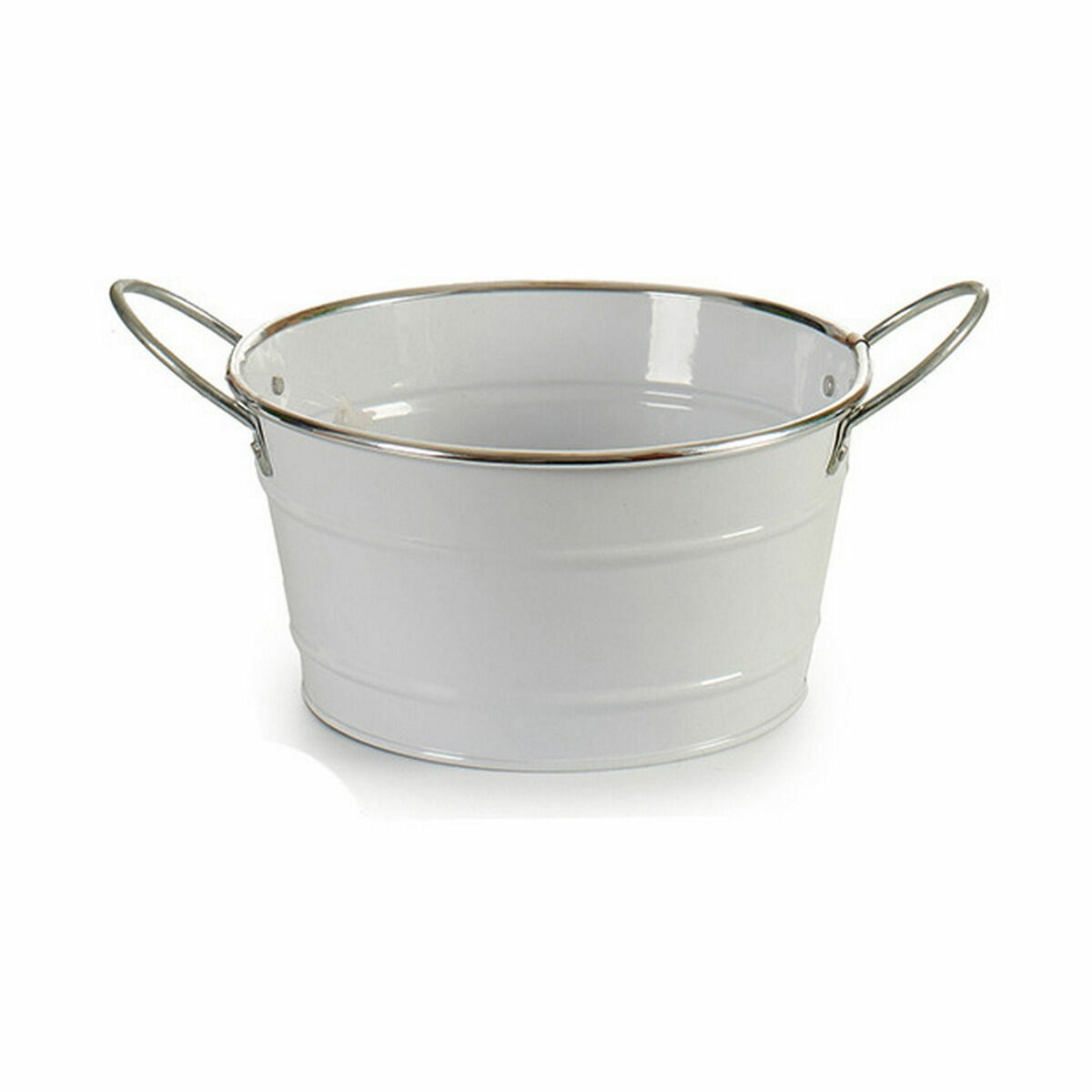 Blumentopf Würfel Weiß Silberfarben Zink 27,5 x 10,5 x 20 cm (24 Stück)