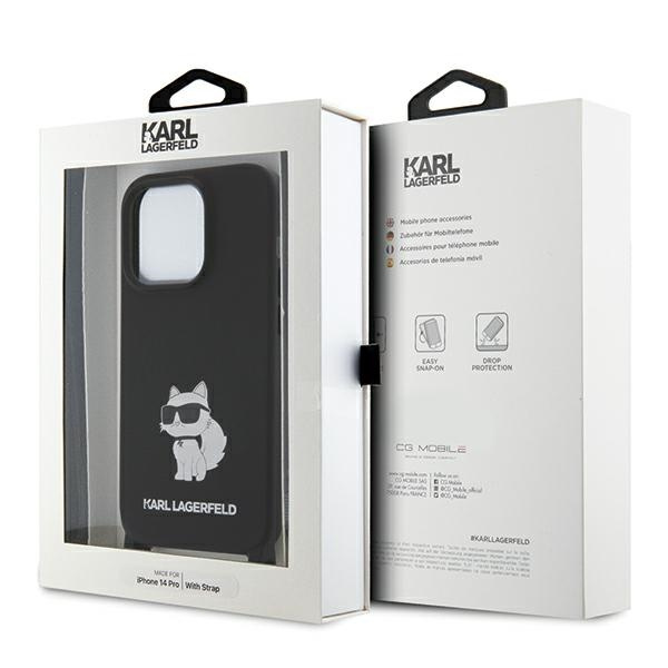 Karl Lagerfeld KLHCP15XSCBSCNK Apple iPhone 15 Pro Max hardcase Crossbody Silicone Choupette black