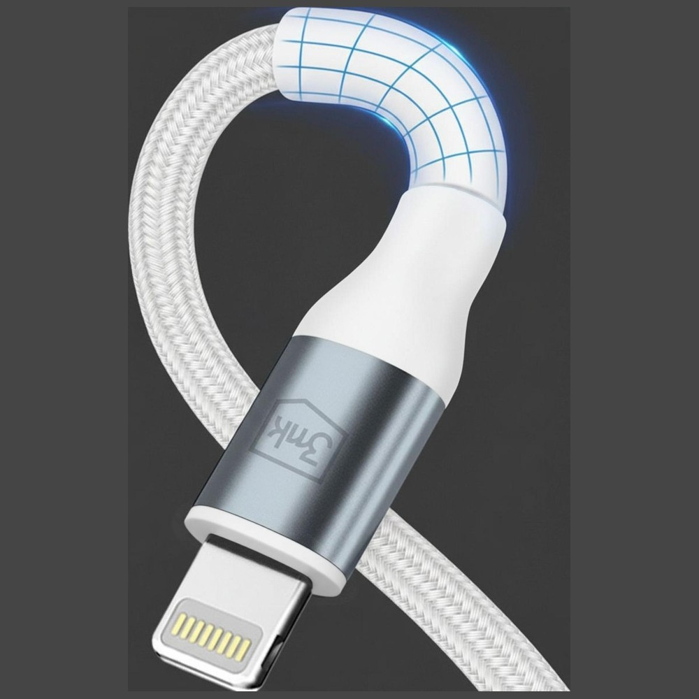 Kabel 3MK Hyper Cable N-SERIES USB-C do Lightning 1m 9V/3A 27W biały