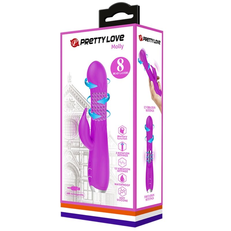 PRETTY LOVE MOLLY RECHARGEABLE VIBRATOR ROTATING FUNCTION