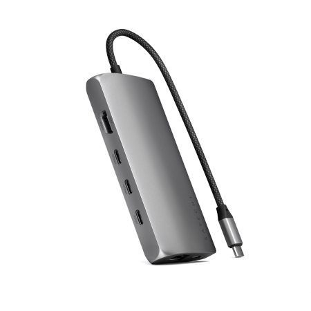 Satechi USB-C Multiport 8K adapter USB-C / USB-C, HDMI, 3xUSB-A 3.2 Gen 2 10Gbps, USB-A 3.2 Gen 1 5Gbps, SD/TF space gray