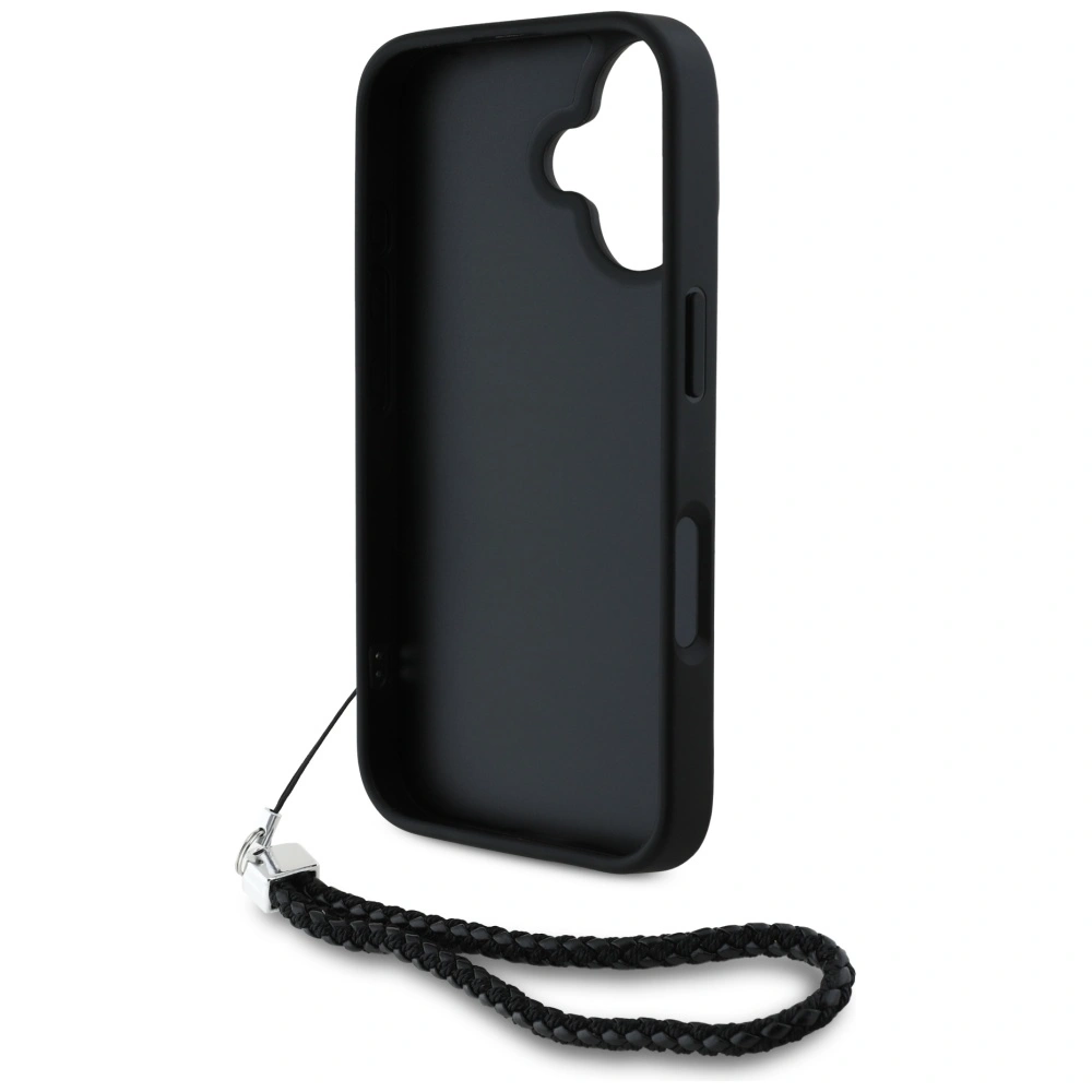 Karl Lagerfeld Quilted Initial Logo & Chain Strap Apple iPhone 16 black