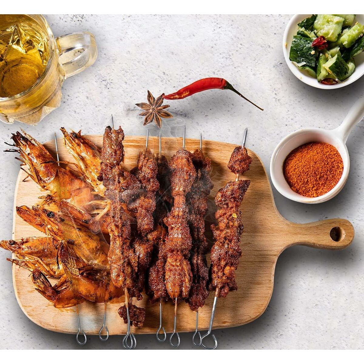 Barbecue Skewer Set Algon Metal 35 cm 12 Pieces (24 Units)