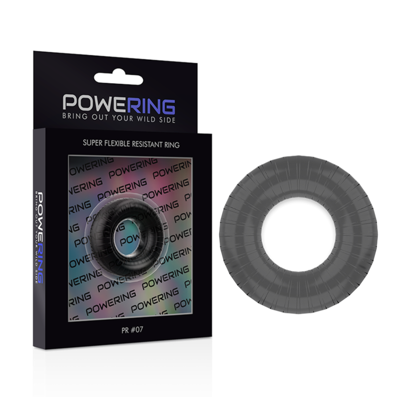 POWERING- SUPER FLEXIBLE AND RESISTANT PENIS RING 4.5CM PR07 BLACK