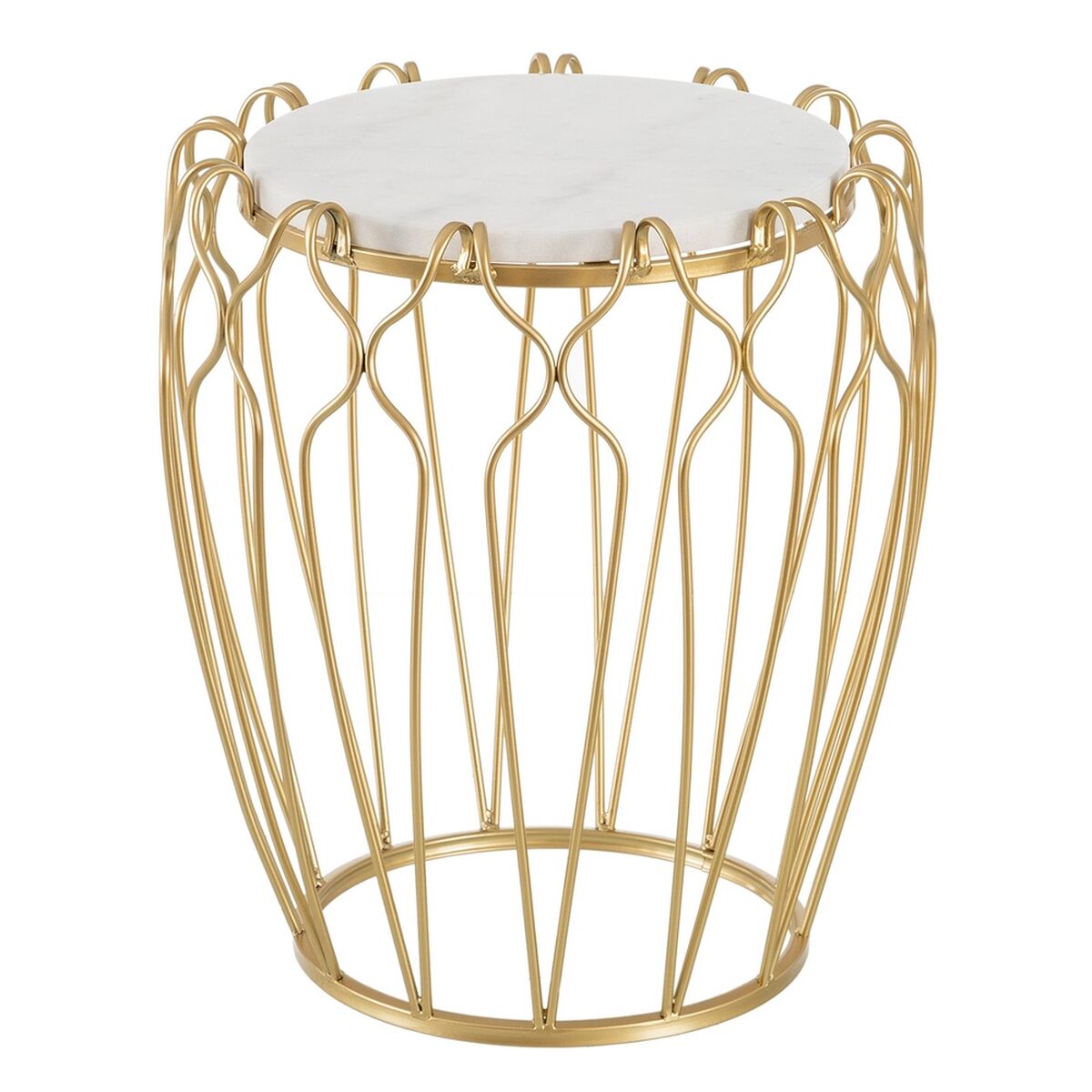 Side table Golden Metal White Marble