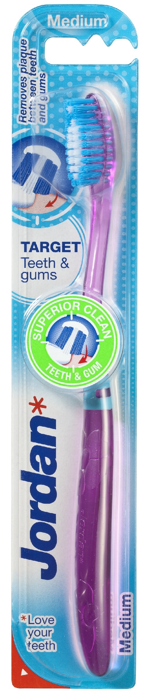 Jordan Szczoteczka do zębów Target Teeth & Gums medium mix kolorów 1szt