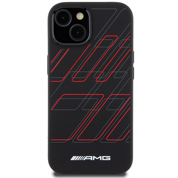 AMG AMHMP15S23SSPK Apple iPhone 15 / 14 / 13 hardcase Silicone Large Rhombuses Pattern MagSafe black