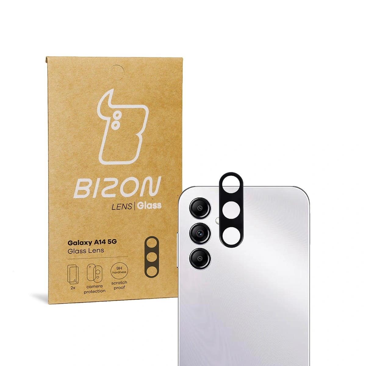 Bizon Glass Lens Samsung Galaxy A14 4G/5G A34 5G M14 [2 PACK]