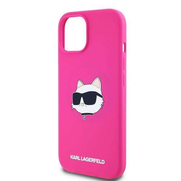 Karl Lagerfeld KLHMP15MSCHPPLF Apple iPhone 15 Plus / 14 Plus hardcase Silicone Choupette Head MagSafe fuschia