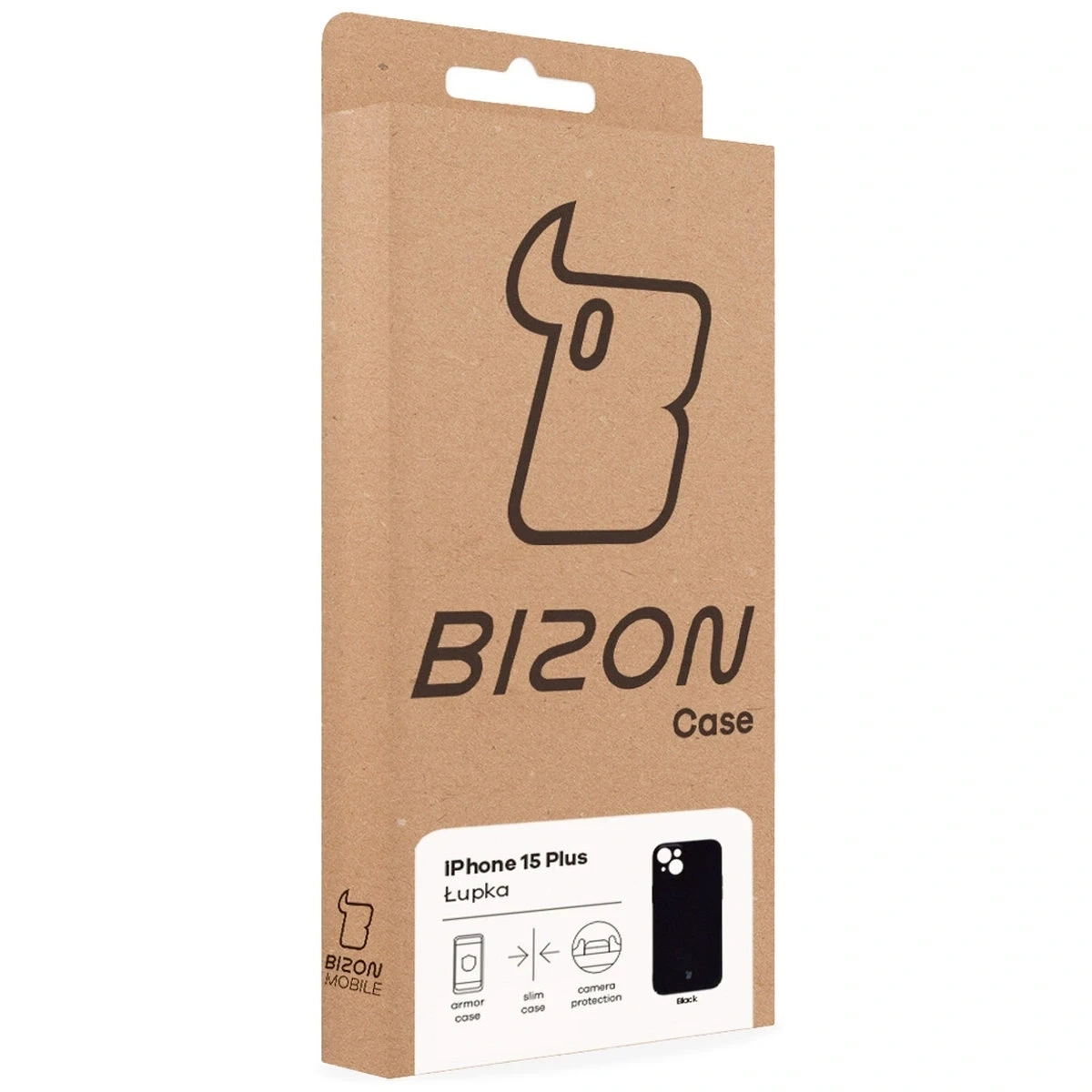 Etui Bizon Case Łupka do Apple iPhone 15 Plus czarne