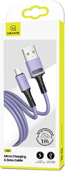 USAMS Cable U52 microUSB 2A Fast Charge 1m purple SJ435USB04 (US-SJ435)