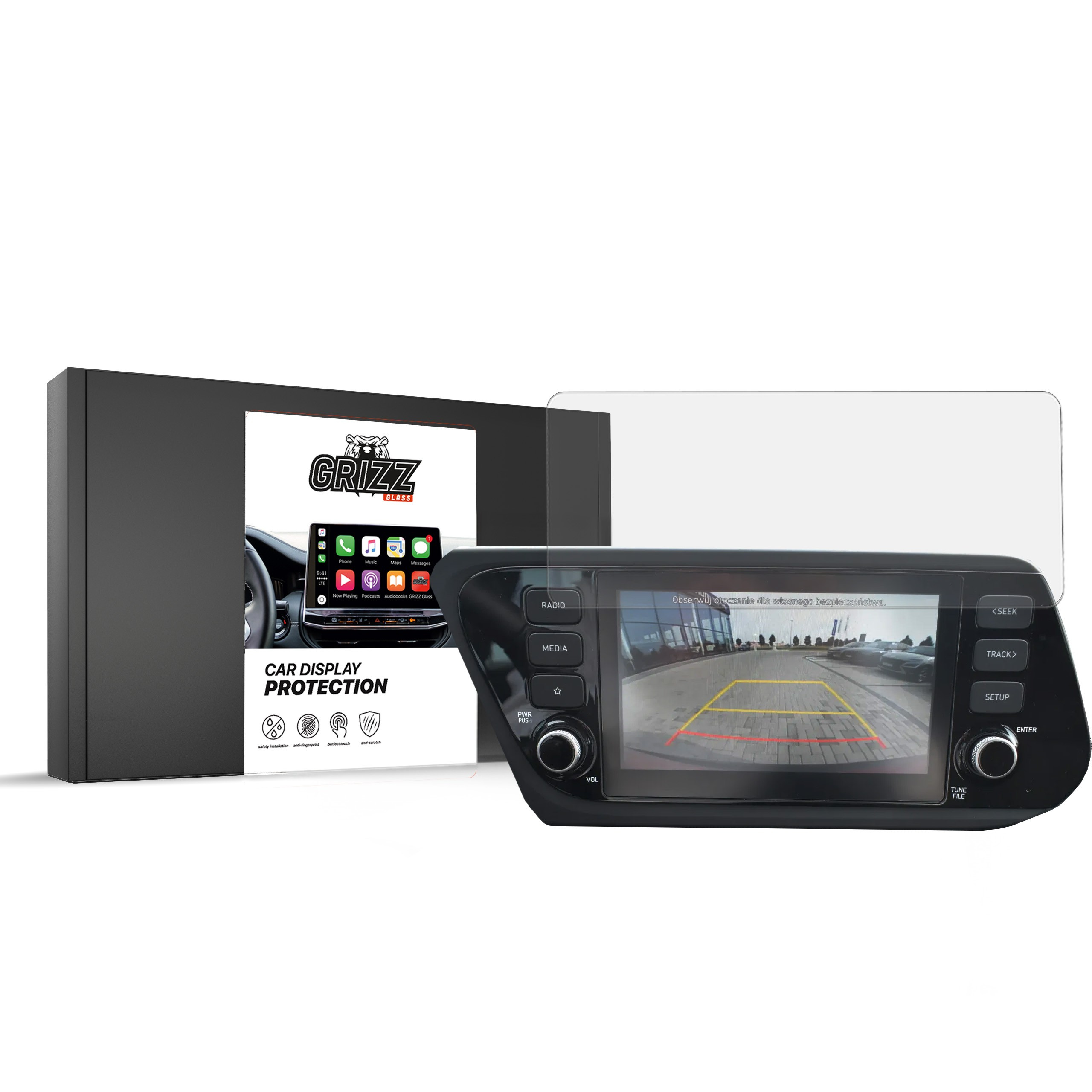 GrizzGlass CarDisplay Protection Hyundai Bayon 8 inch