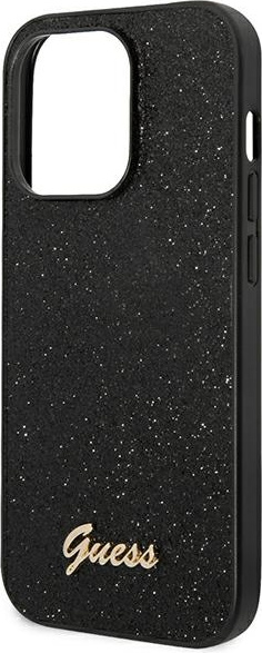 Guess GUHCP14LHGGSHK Apple iPhone 14 Pro black hard case Glitter Script